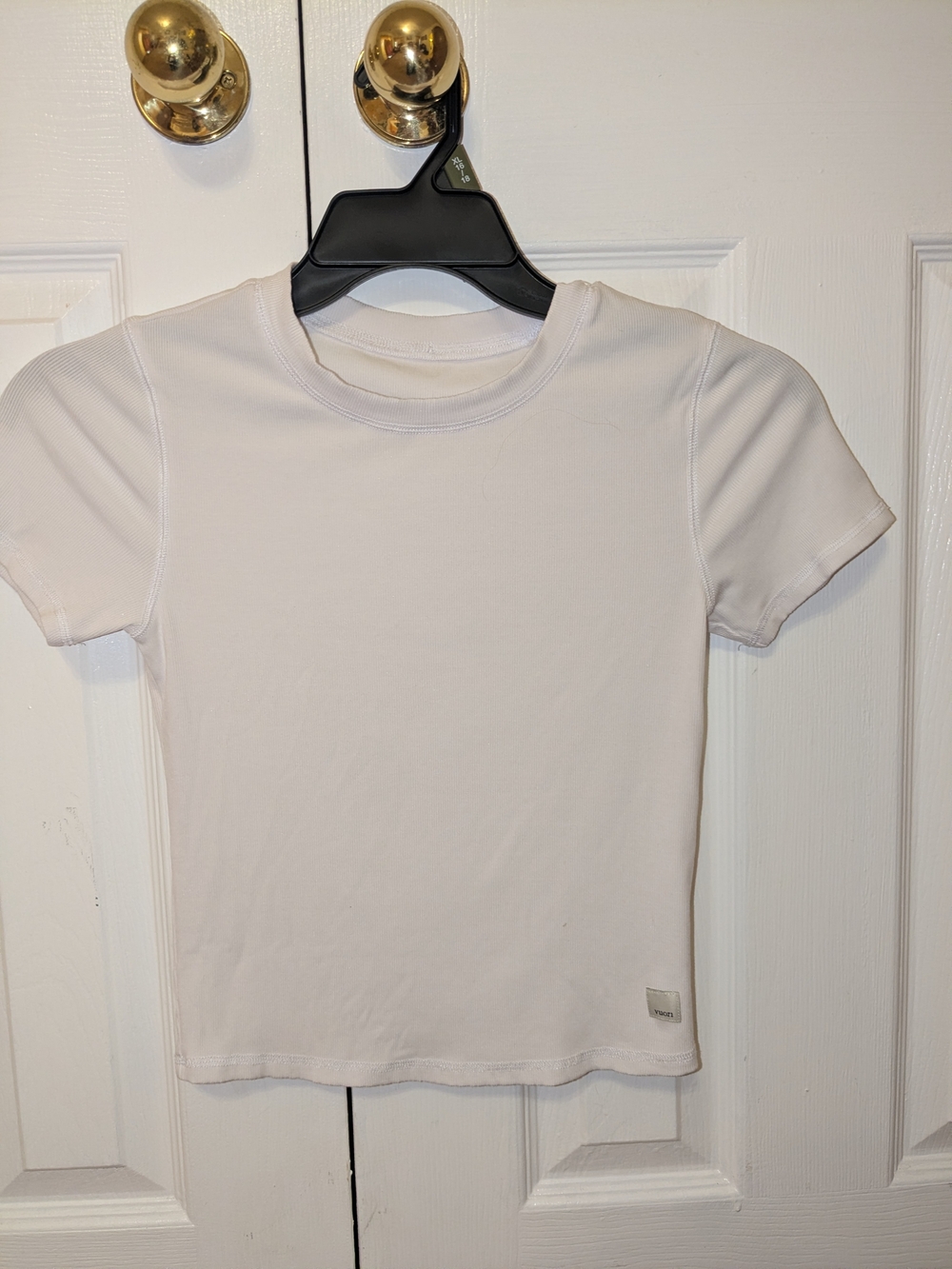 Vuori Ribbed White Short Sleeve Crewneck Tee
